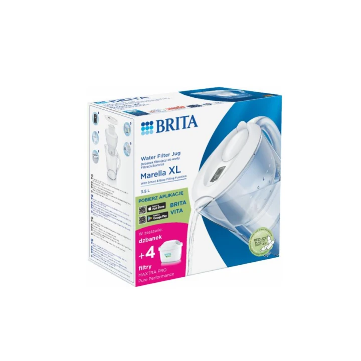 Dzbanek filtrujący BRITA Marella XL 3,5 l biały + 4 wkłady MAXTRA PRO Pure Performance