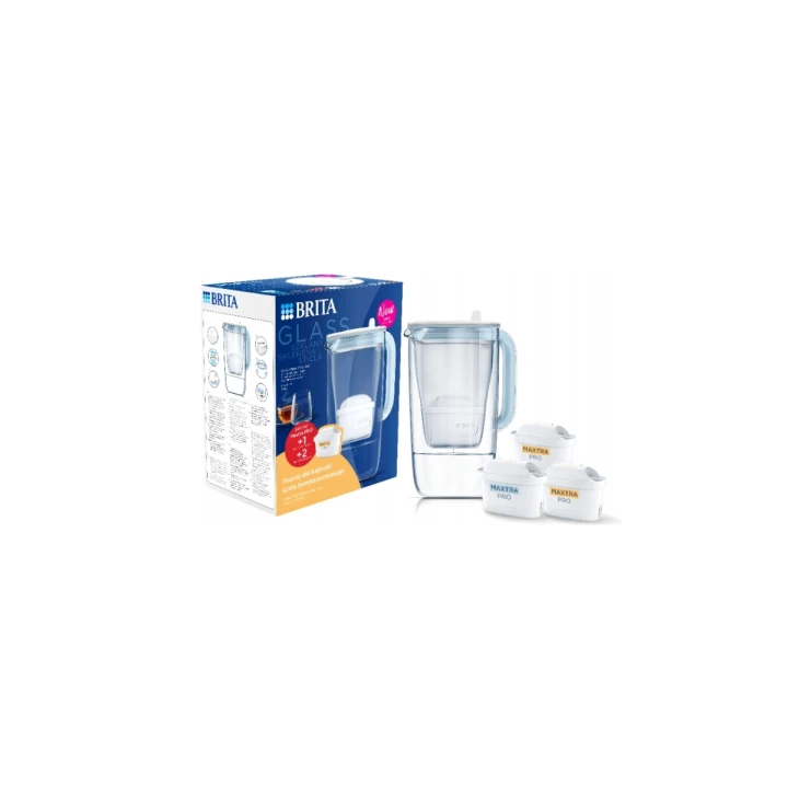 BRITA Szklany dzbanek filtrujący GLASS + 1 filtr MAXTRA PRO Pure Performance + 2 filtry MAXTRA PRO Hard Water Expert